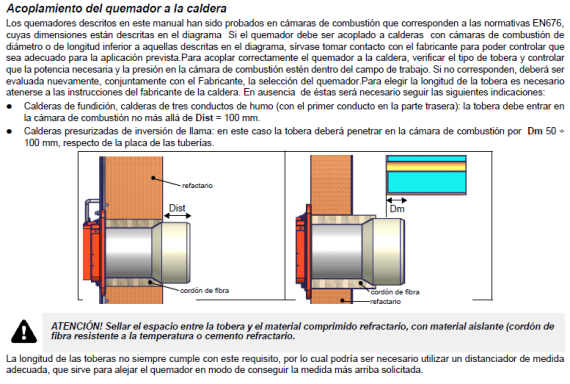 Longitud tubo de llama